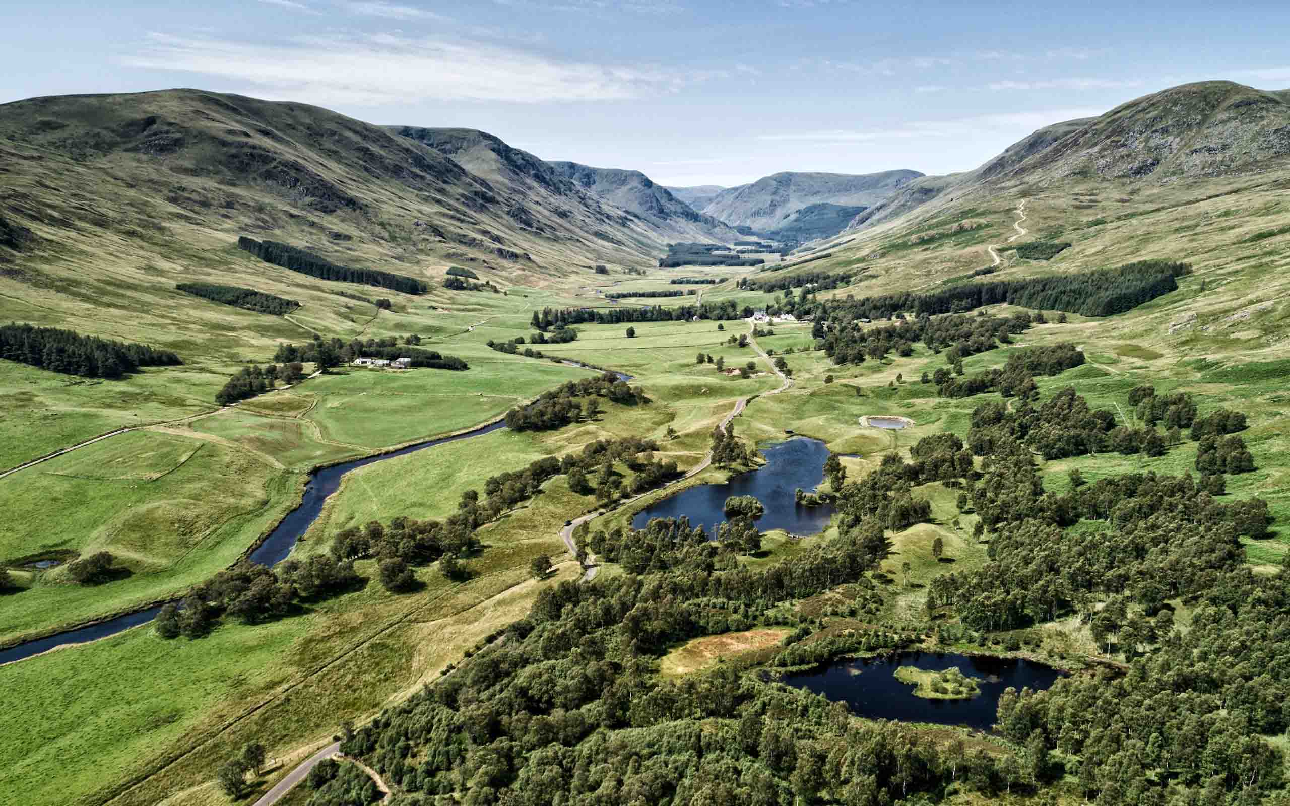 An aerial view of Glen Clova