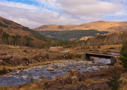 Mountain trail at Glen Doll. Angus, Scotland