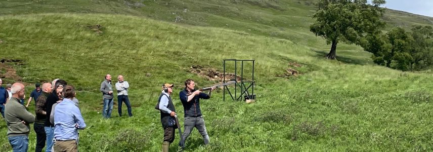 Simulated clay pigeon shooting activity at Glen Clova