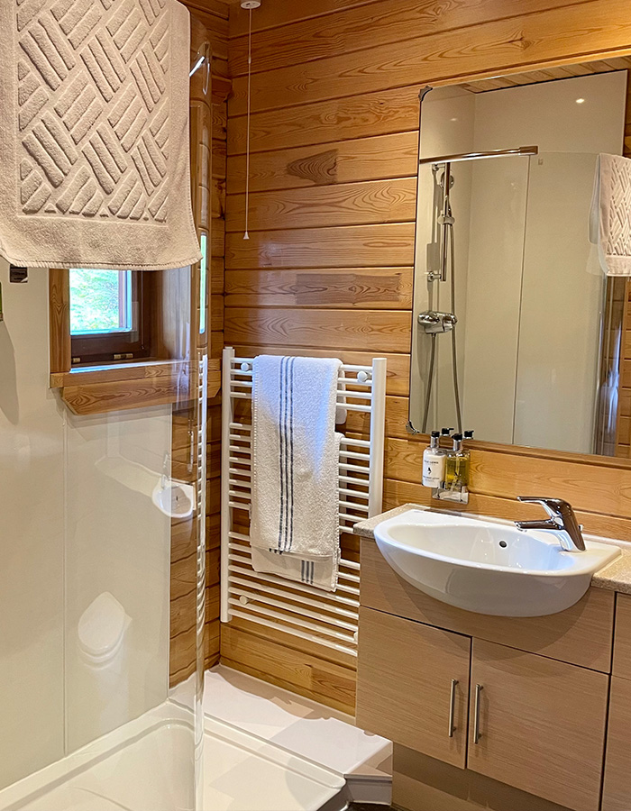 A bathroom in a Clova Lodge at Glen Clova Hotel