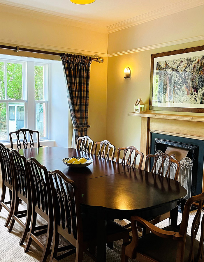 The dining room in The Old Manse at Glen Clova Hotel