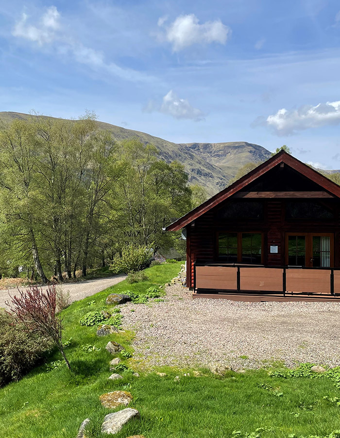 Exterior of a Hideaway Lodge at Glen Clova Hotel