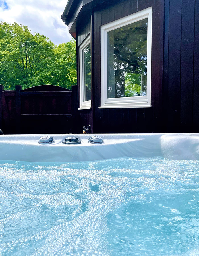 Hot tub at the Old Mill Lodge and Glen Clova Hotel