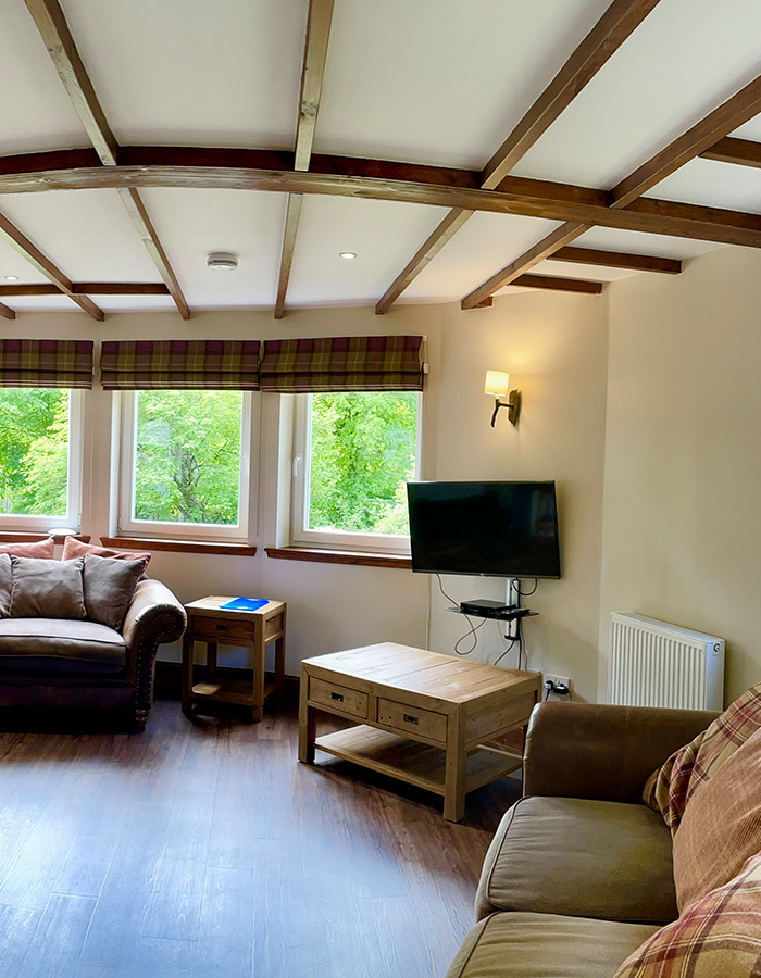 Living room in the Old Mill Lodge and Glen Clova Hotel