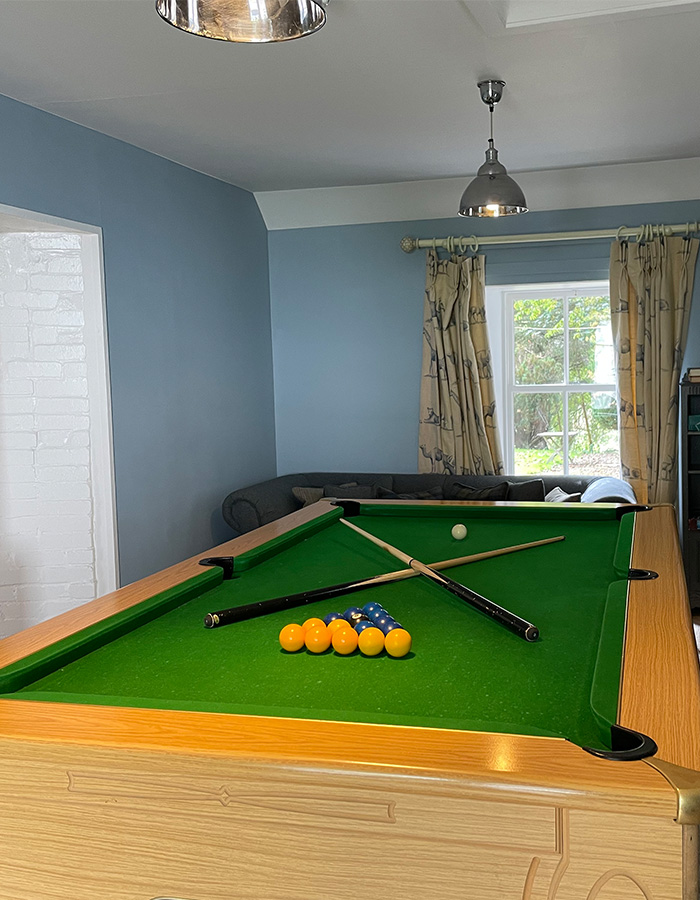 The pool table in The Old Manse at Glen Clova Hotel