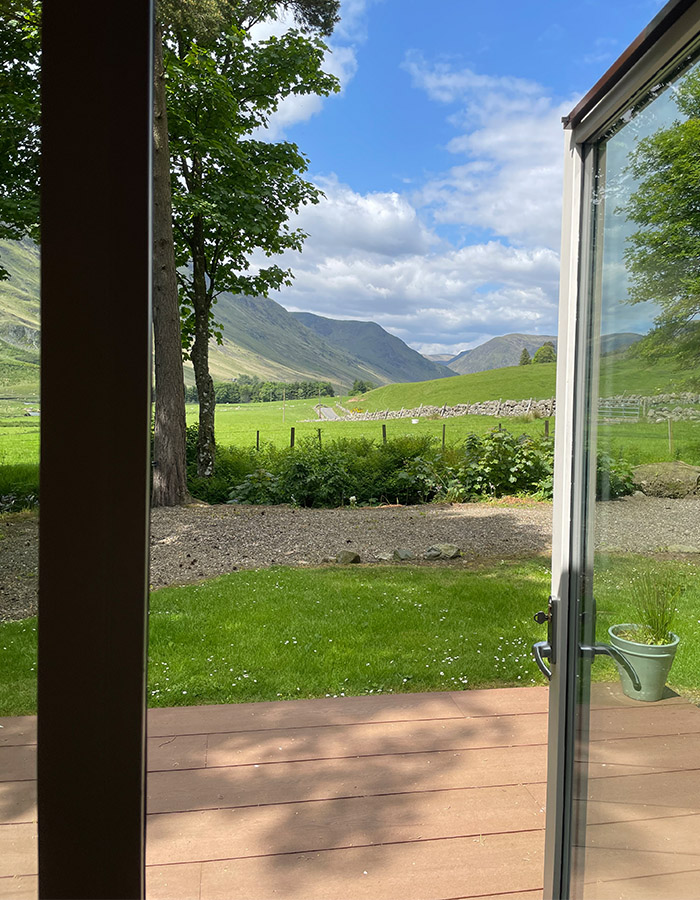 Views of the hills from Brandy Cottage at Glen Clova Hotel