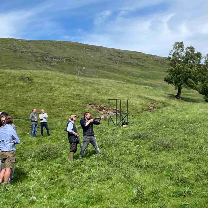 Clay pigeon shooting group activity at Glen Clova