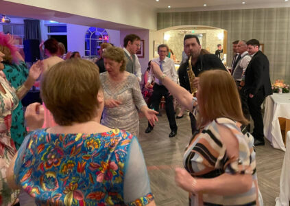 Group dancing in the function suite at Glen Clova