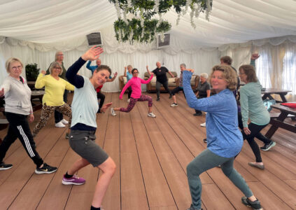 Group exercise class at Glen Clova